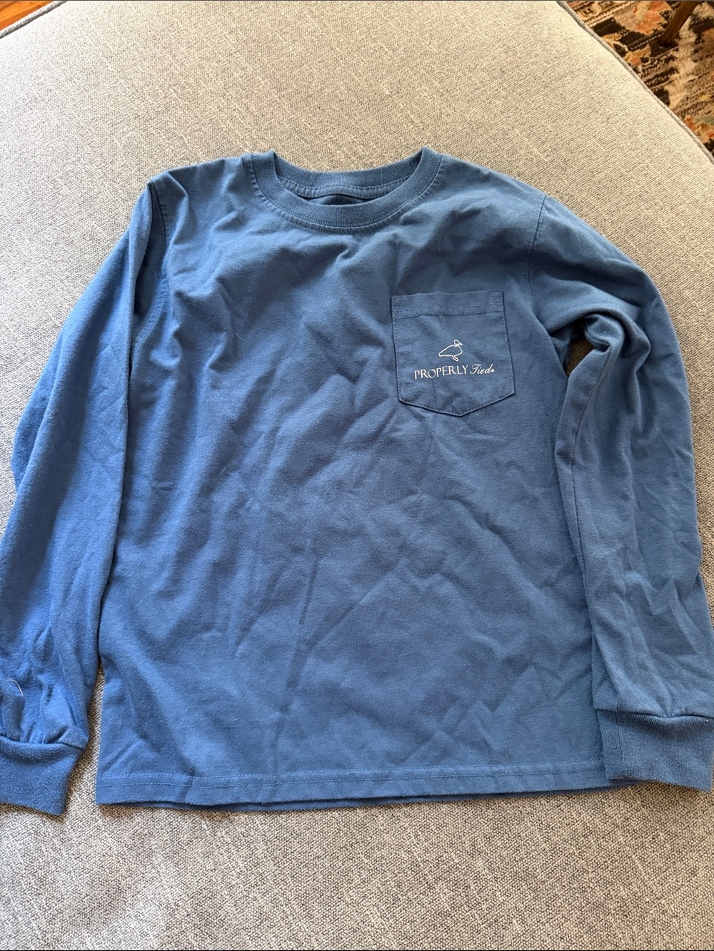 Properly Tied Kids' Long-Sleeve Pocket Tee — Blue